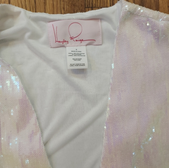 Hayley Paige Sequin Robe Sparkle Squad Size S Holographic Party Wedding - Picture 5 of 9